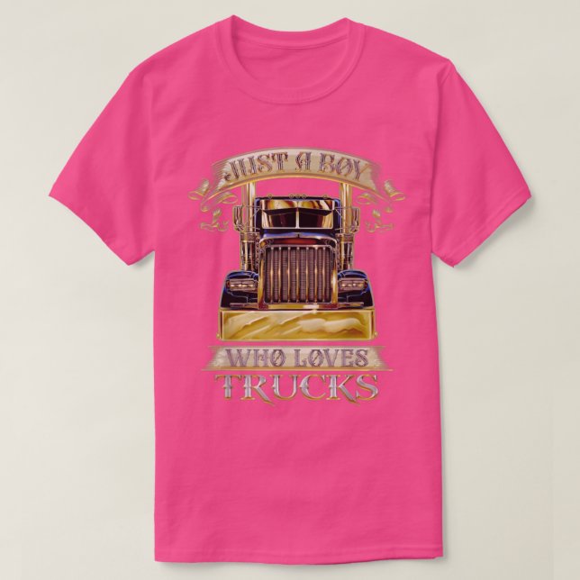 Camiseta Just A Boy Who Loves Trucks 1386 (Diseño del anverso)