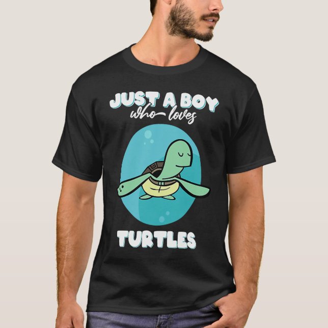 Camiseta Just a boy who loves turtles  funny turtle costume (Anverso)