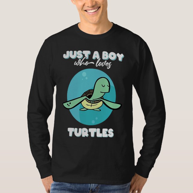 Camiseta Just a boy who loves turtles  funny turtle costume (Anverso)