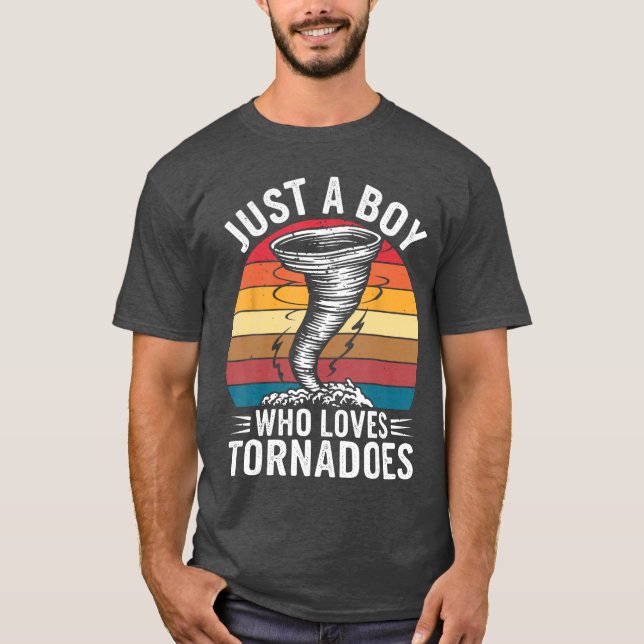 Camiseta Just A Boy Who Lovesornadoes oddler Boy retro (Anverso)