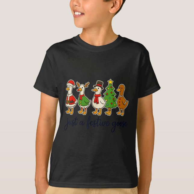 Camiseta Just A Festive Goose Christmas Silly Goose Funny C (Anverso)