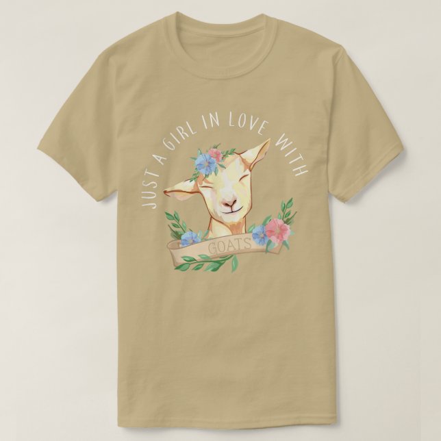 Camiseta Just a Girl in Love with Goats Goat Farmer Farming (Diseño del anverso)