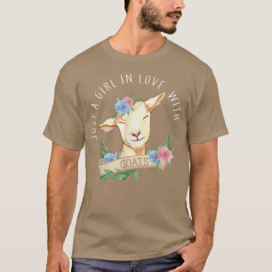 Camiseta Just a Girl in Love with Goats Goat Farmer Farming
