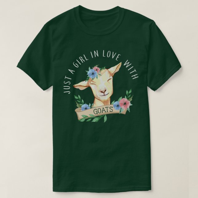 Camiseta Just a Girl in Love with Goats Goat Farmer Farming (Diseño del anverso)