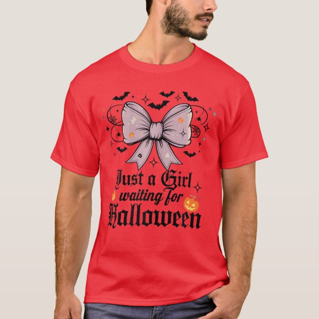 Camiseta Just a Girl Waiting for Halloween (Anverso)