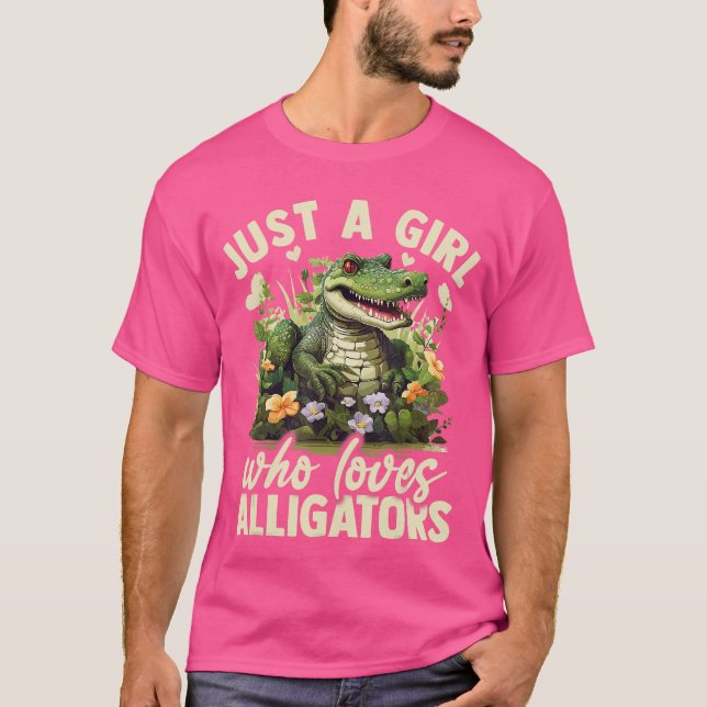 Camiseta Just A Girl Who Loves Alligator Aesthetic Flower W (Anverso)