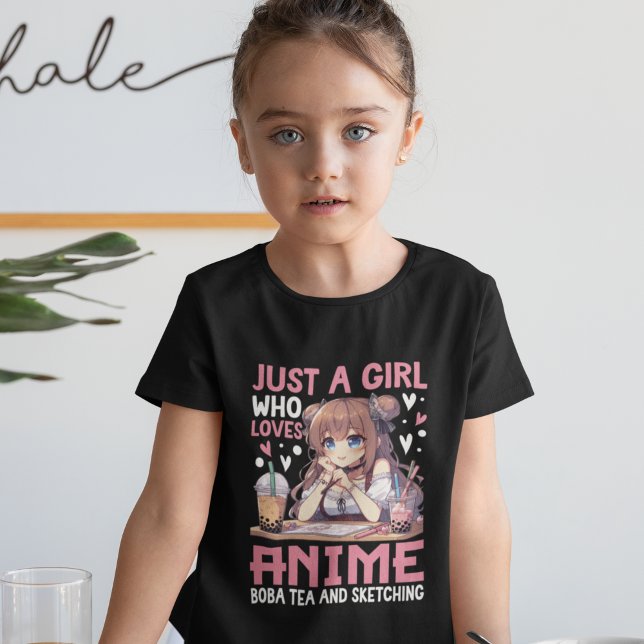 Camiseta Just a girl who loves Anime and Boba tea (Subido por el creador)