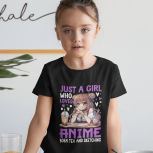 Camiseta Just a girl who loves Anime and Boba tea
