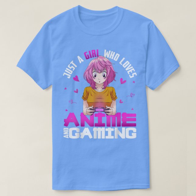 Camiseta Just A Girl Who Loves Anime And Gaming Teenage Ani (Diseño del anverso)