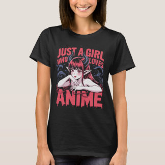 Camiseta Just A Girl Who Loves Anime Demon Girl T-Shirt, Ma