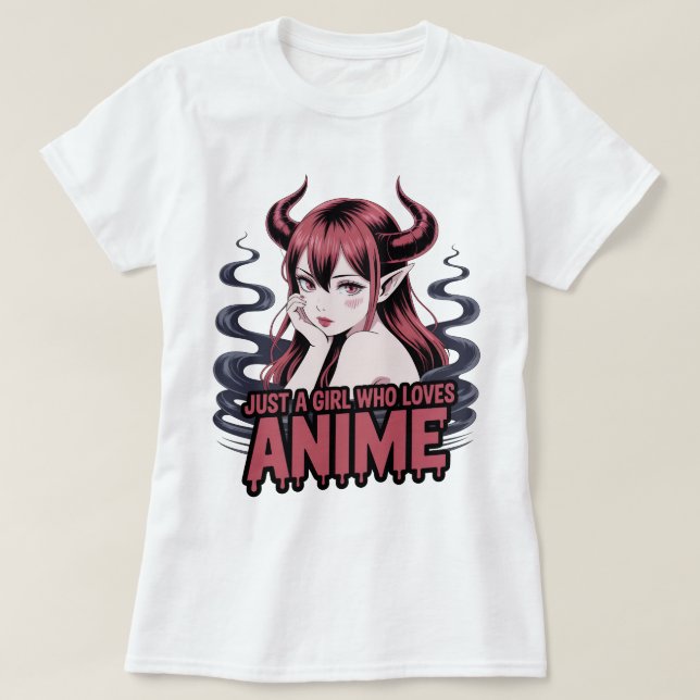Camiseta Just A Girl Who Loves Anime Demon Girl T-Shirt, Ma (Diseño del anverso)