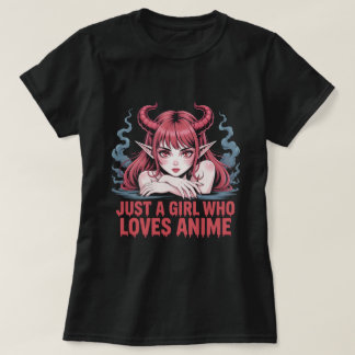 Camiseta Just A Girl Who Loves Anime Demon Girl T-Shirt, Ma