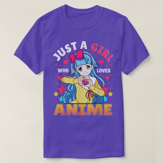Camiseta Just A Girl Who Loves Anime Teen Teenager Youth Ki (Diseño del anverso)