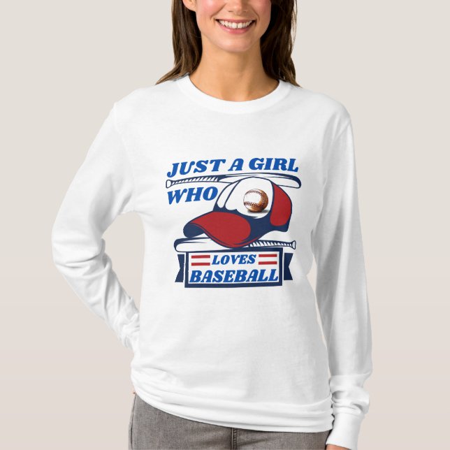 Camiseta just a girl who loves baseball  (Anverso)