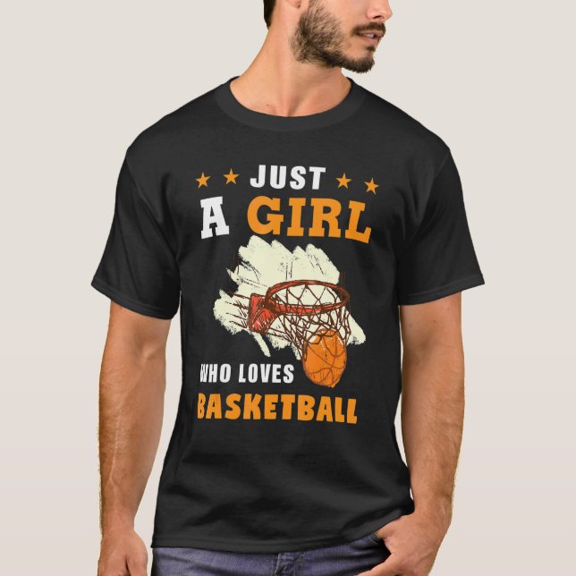 Camiseta Just a Girl Who Loves Basketball Mom Girl Back Sid (Anverso)