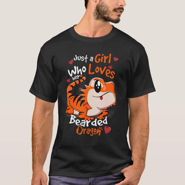 Camiseta Just A Girl Who Loves Bearded Dragon  Lizard Repti (Anverso)
