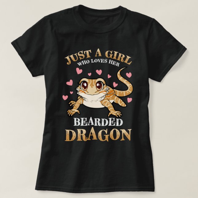 Camiseta Just A Girl Who Loves Bearded Dragon Reptile Lizar (Diseño del anverso)