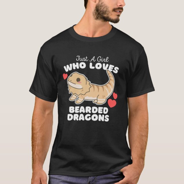 Camiseta Just A Girl Who Loves Bearded Dragons Cute Girls D (Anverso)