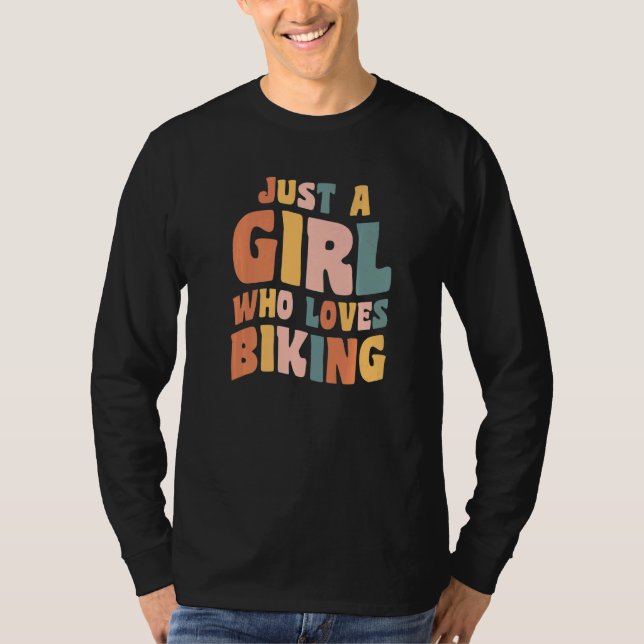 Camiseta Just A Girl Who Loves Biking Apparel Cycling Quote (Anverso)