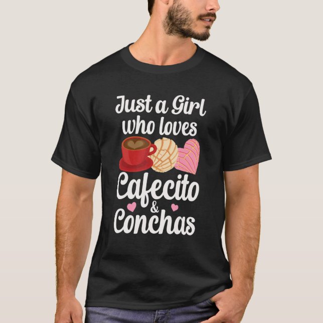Camiseta Just A Girl Who Loves Cafecito & Conchas Spanish P (Anverso)