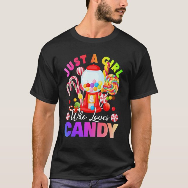 Camiseta Just A Girl Who Loves Candy Lollipop Sweet Tester  (Anverso)