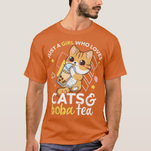 Camiseta Just A Girl Who Loves Cats and Boba Tea Neko Bubbl