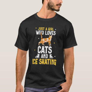 Camiseta Just a girl who loves cats and ice skating Figure
