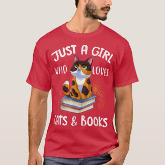 Camiseta Just A Girl Who Loves Cats & Books T-Shirt