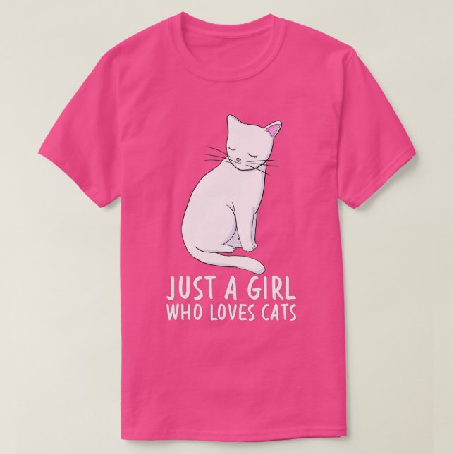 Camiseta Just a Girl Who Loves Cats Funny Cute Kitten Lover (Diseño del anverso)