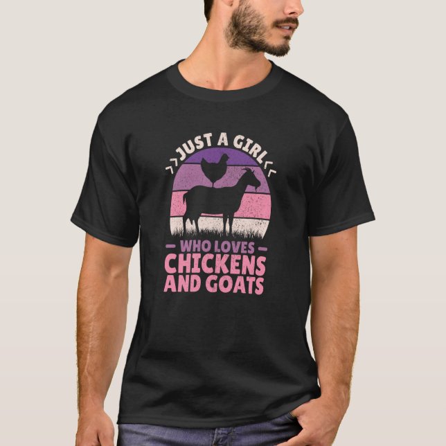 Camiseta Just A Girl Who Loves Chicken Goat Farm Animals Fa (Anverso)