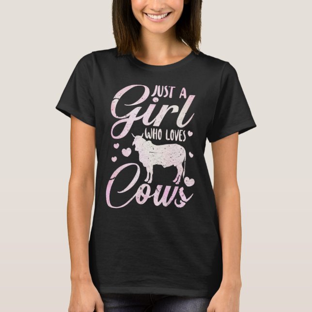 Camiseta Just A Girl Who Loves Cows Cow Farmer Farm Women (Anverso)