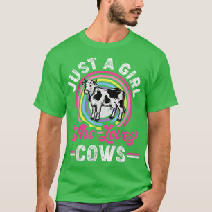 Camiseta Just a Girl Who Loves Cows Cow Lover Girls Farming