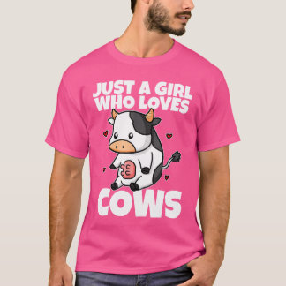 Camiseta Just A Girl Who Loves Cows Funny Cow Costume Milk 