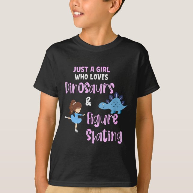 Camiseta Just A Girl Who Loves Dinosaurs And Figure Skating (Anverso)