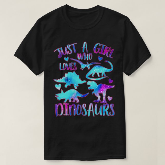Camiseta Just a Girl Who Loves Dinosaurs - Dinosaur Theme T (Diseño del anverso)