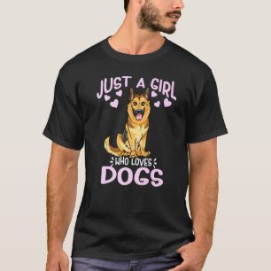 Camiseta Just A Girl Who Loves Dogs Cute German Shepherd Do