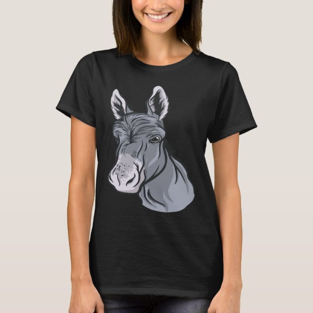 Camiseta Just A Girl Who Loves Donkeys Cute Donkey Head Rea (Anverso)
