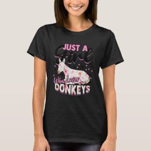 Camiseta Just A Girl Who Loves Donkeys Farmer Farm Animal C
