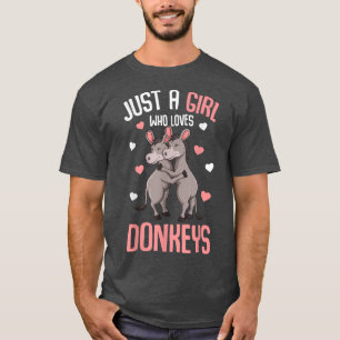 Camiseta Just a Girl who loves Donkeys Farmers Donkey Kids