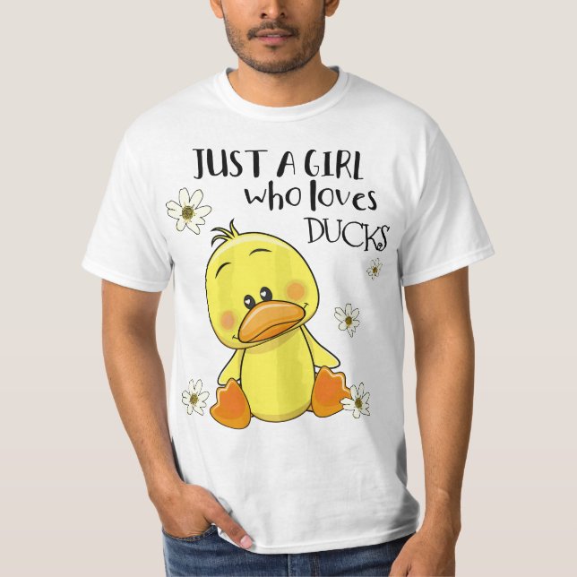 Camiseta Just a Girl Who Loves Ducks - New Art Theme  (Anverso)