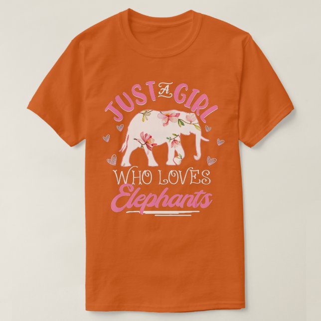 Camiseta Just a Girl Who Loves Elephants  Funny Elephant Lo (Diseño del anverso)