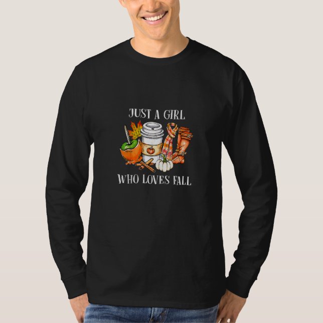 Camiseta Just A Girl Who Loves Fall Pumpin Spice Latte Cute (Anverso)
