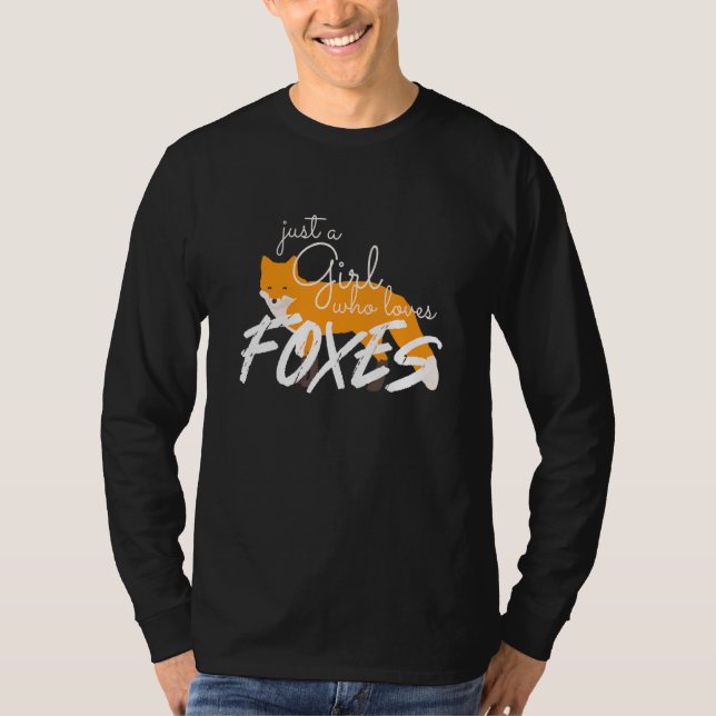 Camiseta Just a Girl Who Loves Foxes Art Cute Fox Animal Wo (Anverso)