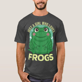 Camiseta Just A Girl Who Loves Frogs Kawaii Frog Lover Wome