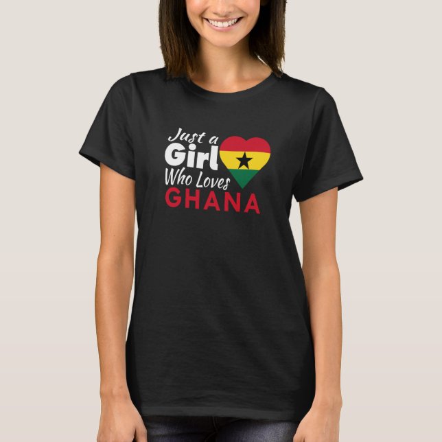 Camiseta Just A Girl Who Loves Ghana Souvenirs Ghanaian Fla (Anverso)
