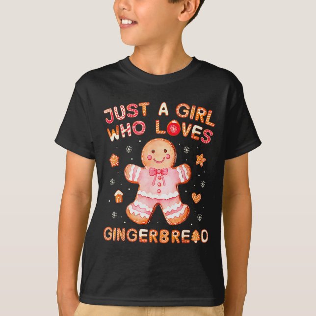 Camiseta Just A Girl Who Loves Gingerbread Man Funny Christ (Anverso)