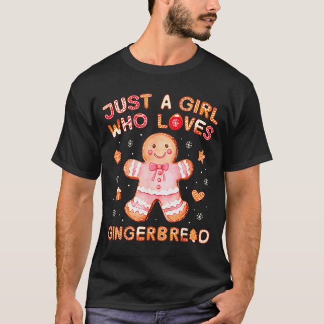 Camiseta Just A Girl Who Loves Gingerbread Man Funny Christ (Anverso)