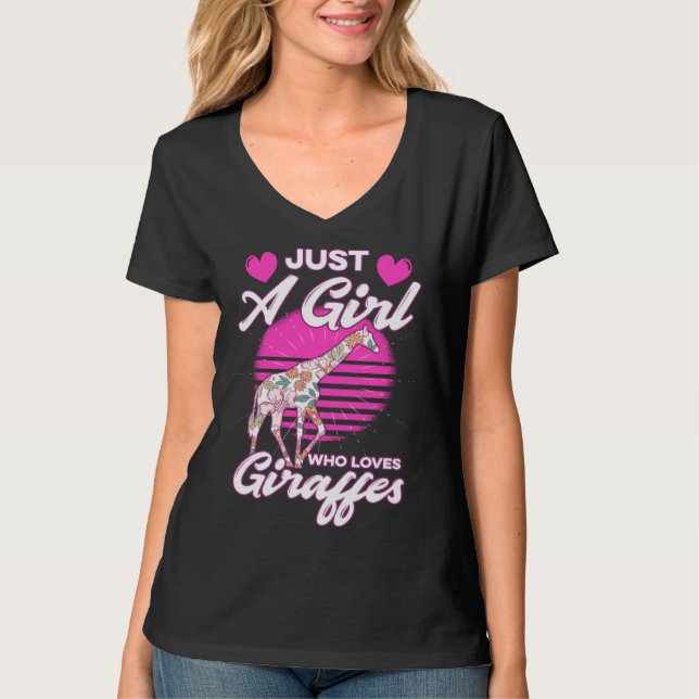 Camiseta Just A Girl Who Loves Giraffes (Anverso)