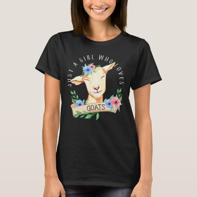 Camiseta Just A Girl Who Loves Goats Farmer Women Goat Anim (Anverso)