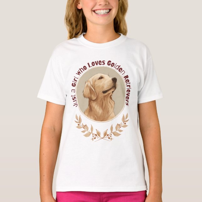 Camiseta Just a Girl Who Loves Golden Retrievers  (Anverso)